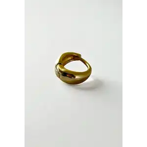 Altın Renk Çelik Halka Tragus/Kıkırdak Küpe/Piercing (Tek)