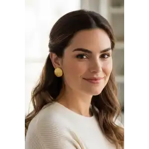 Altın Renk Çelik Küpe (Çift)