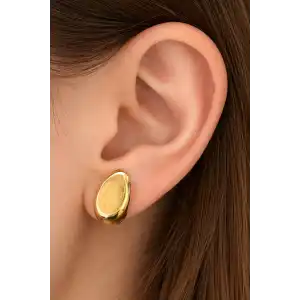 Altın Renk Çelik Küpe (Çift)