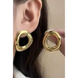 Altın Renk Çelik Küpe (Çift)