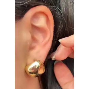 Altın Renk Çelik Küpe (Çift)