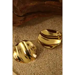 Altın Renk Çelik Küpe (Çift)