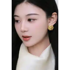 Altın Renk Çelik Küpe (Çift)