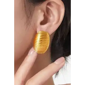 Altın Renk Çelik Küpe (Çift)