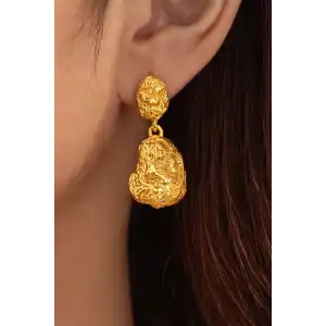 Altın Renk Çelik Küpe (Çift)