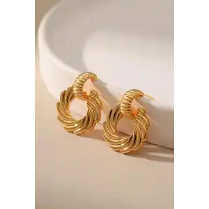 Altın Renk Çelik Küpe (Çift)