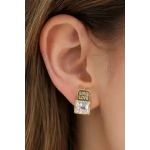 Altın Renk Çelik Küpe (Çift)