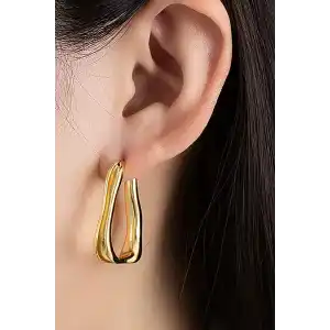 Altın Renk Çelik Küpe (Çift)