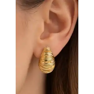 Altın Renk Çelik Küpe (Çift)