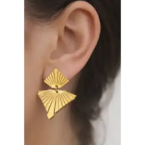 Altın Renk Çelik Küpe (Çift)