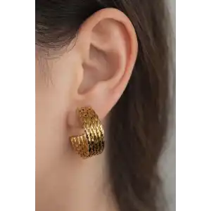 Altın Renk Çelik Küpe (Çift)