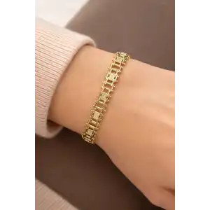 Altın Renk Çelik Xupıng VİP Bileklik
