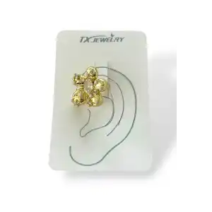 Altın Renk Çiçek Figürlü 14K Altın Kaplama TX Ear Cuff (Tek)
