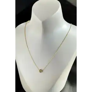 Altın Renk Çiçek Figürlü Kolye