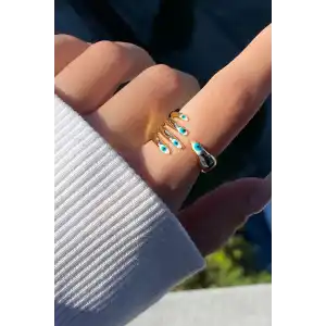 Altın Renk El Figürlü Ayarlanabilir Yüzük