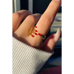 Altın Renk El Figürlü Ayarlanabilir Yüzük