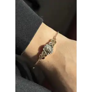 Altın Renk Gül Detaylı Çelik VİP Xuping Bileklik