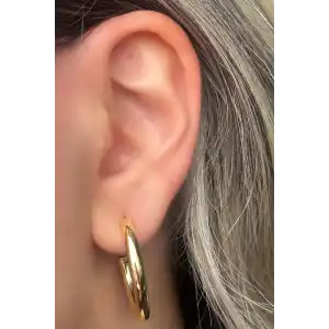 Altın Renk Halka Küpe