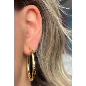 Altın Renk Halka Küpe