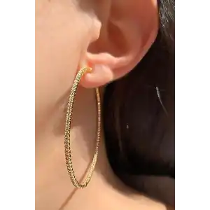 Altın Renk Halka Küpe (Çift)