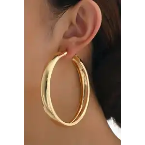 Altın Renk Halka Küpe (Çift)