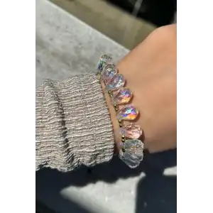 Altın Renk Hologram Taş Detaylı Bileklik