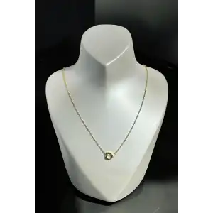 Altın Renk İçi Boş Kalp Figürlü Kolye