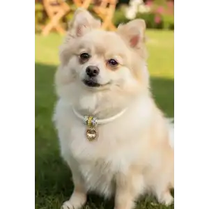 Altın Renk Kalp Figürlü Taş Detaylı L Beden Kedi Köpek Tasma