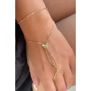 Altın Renk Kelebek Figürlü Şahmeran