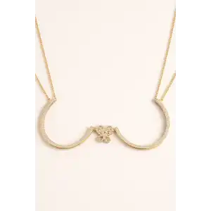 Altın Renk Kelebek Figürlü Taş Detaylı Tasarım Vücut Aksesuar