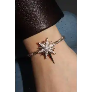 Altın Renk Kutup Yıldızı Figürlü VİP YSX Kelepçe Bileklik