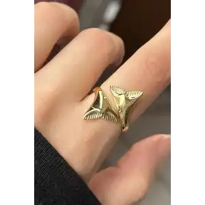 Altın Renk Kuyruk Figürlü Ayarlanabilir Yüzük