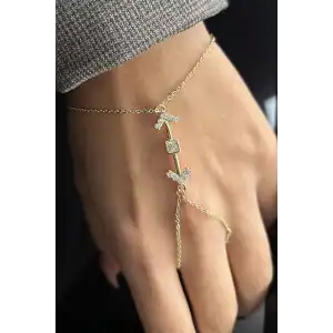 Altın Renk Ok Figürlü 14K Altın Kaplama TX Şahmeran