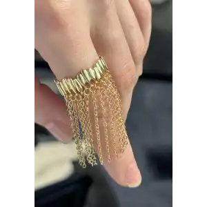 Altın Renk Sallantılı Ayarlanabilir Yüzük