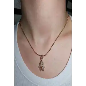 Altın Renk Sarı Taş Detaylı YSX Kolye