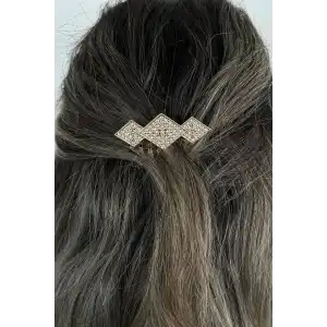 Altın Renk Taraklı Taş Detaylı Topuz Tokası