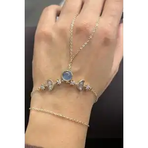 Altın Renk Taş Detaylı Altın Kaplama VİP Şahmeran