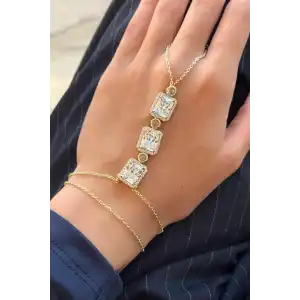 Altın Renk Taş Detaylı Altın Kaplama VİP Şahmeran