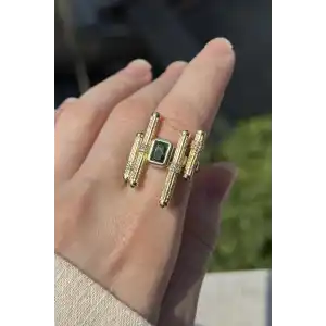 Altın Renk Taş Detaylı Ayarlanabilir YSX Yüzük