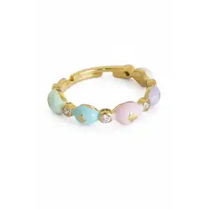 Altın Renk Taş Detaylı Ayarlanabilir Yüzük