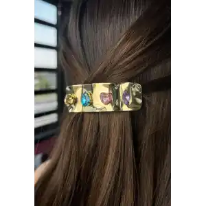 Altın Renk Taş Detaylı Otomat Toka