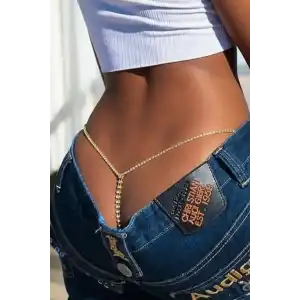 Altın Renk Taş Detaylı Tanga