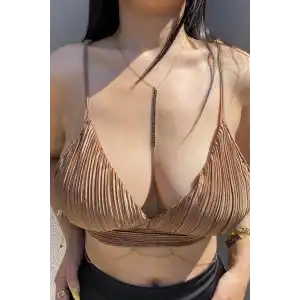 Altın Renk Taş Detaylı Vücut Zinciri/ Vücut Takısı