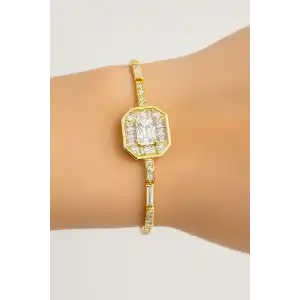 Altın Renk Taş Detaylı YSX Bileklik