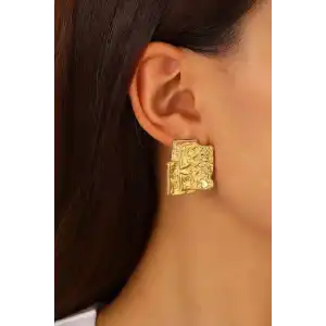 Altın Renk Çelik Küpe (Çift)