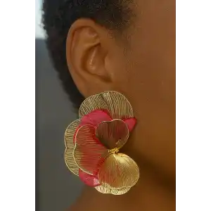 Altın Renk Tasarım Küpe (Çift)