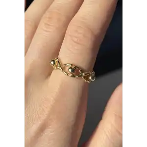 Altın Renk Top Detaylı Ayarlanabilir Yüzük