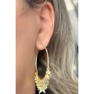 Altın Renk Vip Yıldız Detaylı YSX Küpe (Çift)