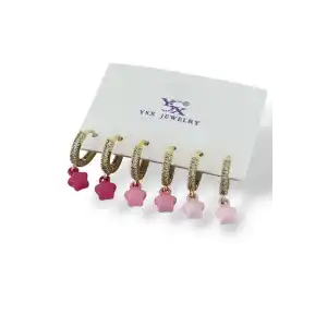 Altın Renk Yıldız Figürlü 6lı YSX Küpe Set