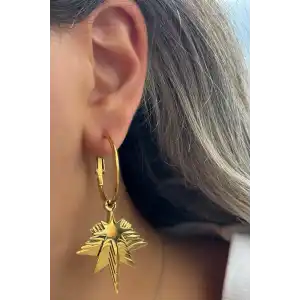 Altın Renk Yıldız Figürlü Çelik Küpe (Çift)